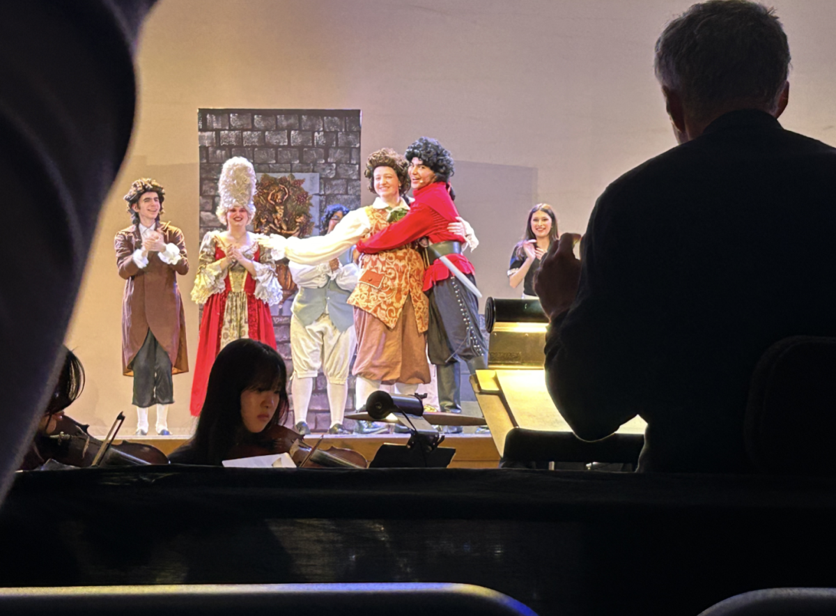 Sophomores Louis Masi and Jad Abukoush share many scenes together as LeFou and Gaston.